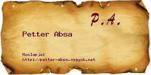 Petter Absa névjegykártya